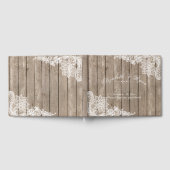 ウ素朴ッドエレガント・レースカスタム・ ゲストブック (全面)