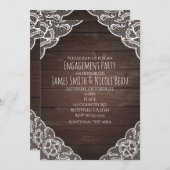 ウ素朴ッド&レースシンプル招待状 招待状 (正面/裏面)