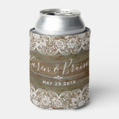 ウ素朴フェイクッド&エレガントホワイトヴィンテージレース 缶クーラー (缶正面)