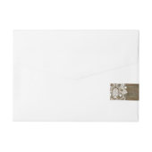 ウ素朴フェイクッド&ホワイトヴィンテージレース ラップアラウンド宛名ラベル (裏面)