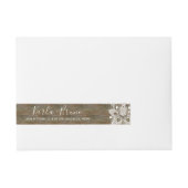 ウ素朴フェイクッド&ホワイトヴィンテージレース ラップアラウンド宛名ラベル (正面)