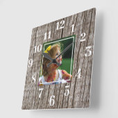 ウ素朴動揺してッドカスタム写真 スクエア壁時計 (傾斜)