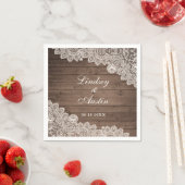 ウ素朴結婚ッド・レパーソナライズされたース スタンダードカクテルナプキン (インサイチュ)