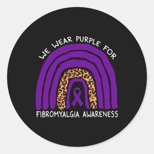 ウ衣服パープルレインボーフォー線維筋痛認識度 ラウンドシール (正面)