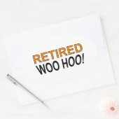 ウ退職したー 楕円形シール (封筒)