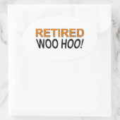 ウ退職したー 楕円形シール (バッグ)