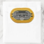 エアアサルトバッジ第20回327thオーバルシール 長方形シール (バッグ)