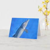 エアアートノートカードのイルカ カード (黄色い花)