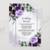 エアイエレガントボホフローラパープルとシルバー結婚ズ エンクロージャーカード (正面/裏面)