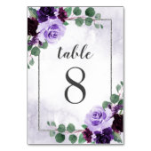 エアイエレガントボホフローラパープルとシルバー結婚ズ テーブルナンバー (裏面)