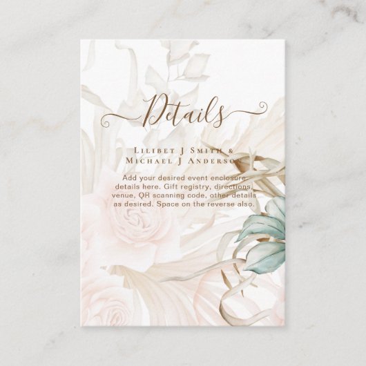 エアイボホパンパスグラスライトピーチ結婚ーズ エンクロージャーカード (正面)