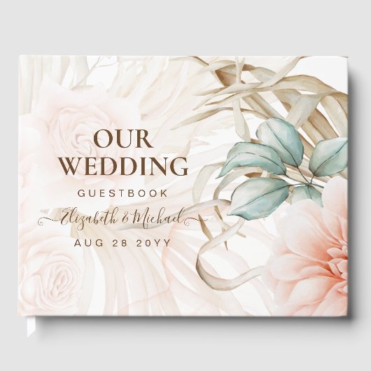 エアイボホパンパスグラスライトピーチ結婚ーズ ゲストブック (正面)