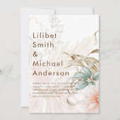 エアイボホパンパスグラスライトピーチ結婚ーズ 招待状 (正面)