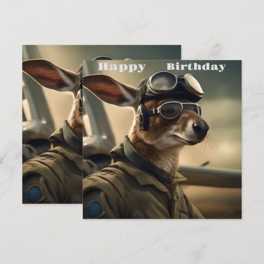 エアウェイズのオーストラリアのカンガルー王、誕生日カード カード (正面/裏面)