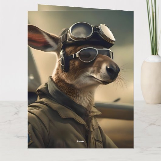 エアウェイズのオーストラリアのカンガルー王、誕生日カード カード (裏面)