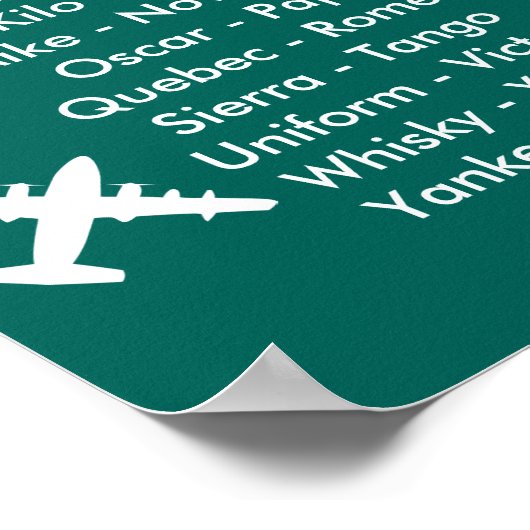 エアカデットパイロット航空交通アルファベット飛行機 ポスター (角)