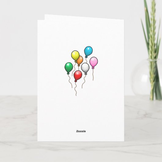 エアカード内のバルーン誕生日 カード (裏面)