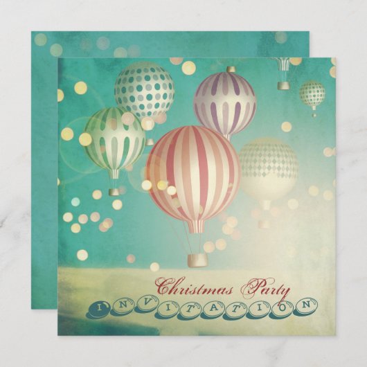 エアクリスマス・パーティの招待で魔法があります 招待状 (正面/裏面)