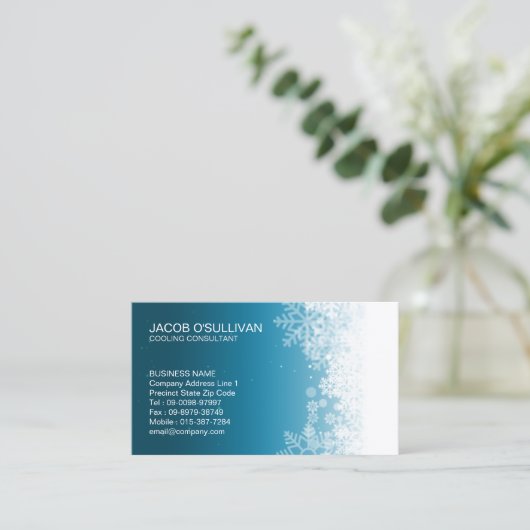 エアコン雪片名刺 名刺 (スタンド正面)