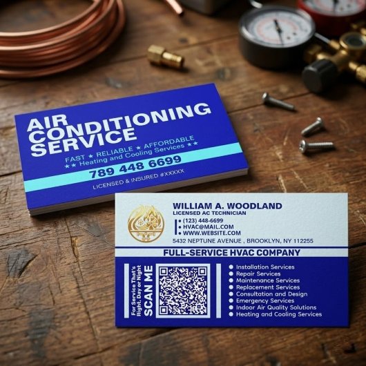 エアコン+暖房サービス｜ベストブルーAC 名刺