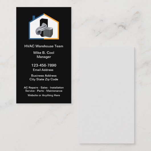 エアコンHVAC名刺（垂直） 名刺 (正面/裏面)