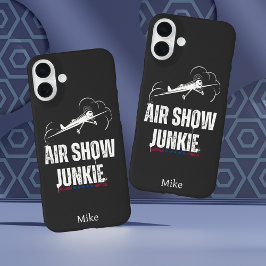 エアショー狂 Typography,アメリカ,クールな航空 iPhone 16 Plusケース