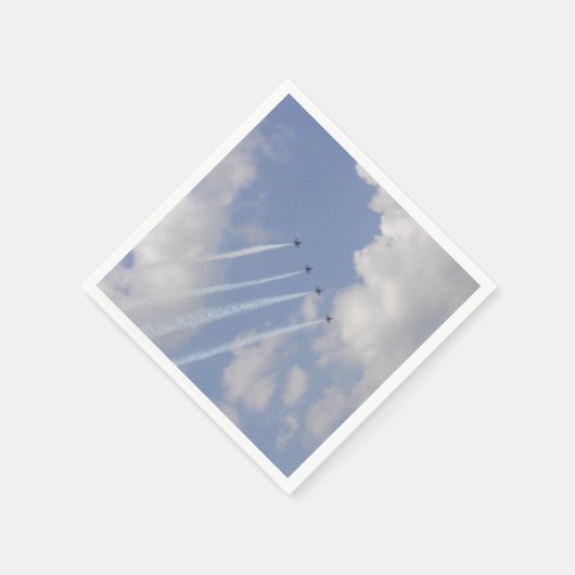 エアショー軍隊ジェット形成 スタンダードカクテルナプキン (角)