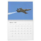 エアショー2ページMediumCalendar、白 カレンダー (2月 2027)