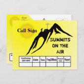 エアシルエットQSLカード上のサミット ポストカード (正面/裏面)