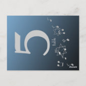 エアシルバーテーブル番号カードの音楽 ポストカード (裏面)