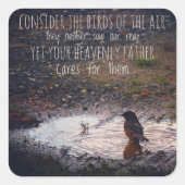 エアスティッカーの鳥を考える スクエアシール (正面)