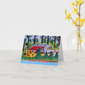 エアストリームレイクキャンパーホリデーカード カード (黄色い花)