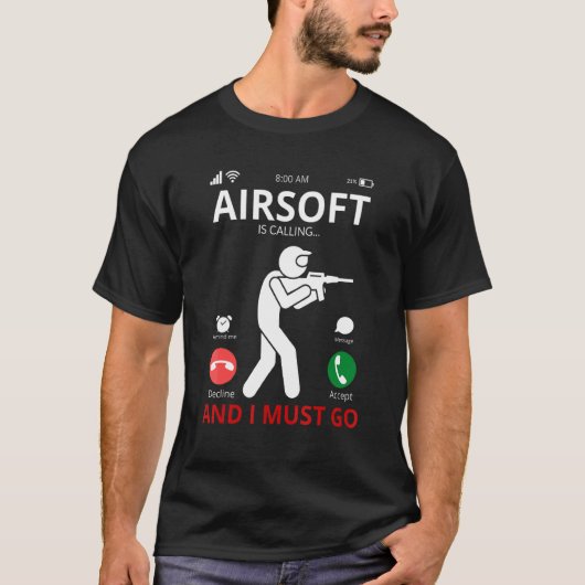 エアソフトが電話してきて行かなくちゃ Tシャツ (正面)