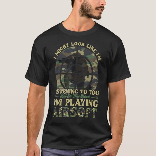 エアソフト射撃、 発砲スポーツ愛好家Basic Gun Aim S Tシャツ (正面)