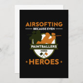 エアソフト・ペイントボールプレイヤー ペイントボールマーカーギフト 招待状 (正面/裏面)