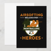 エアソフト・ペイントボールプレーヤー ペイントボールマーカー ギフト 招待状 (正面/裏面)