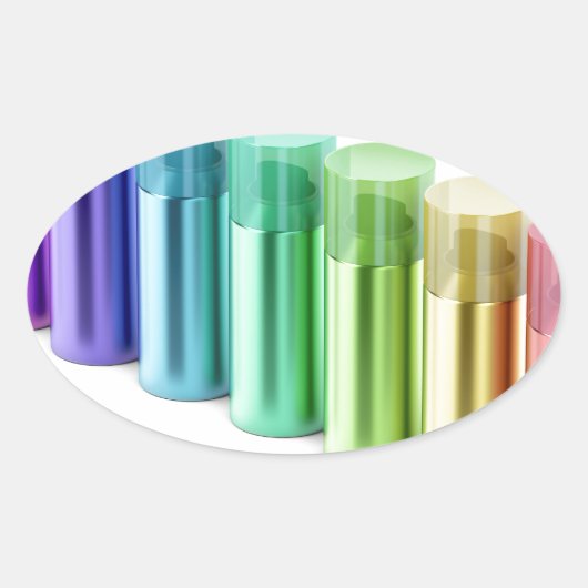 エアゾールカラフルスプレー缶 楕円形シール (正面)