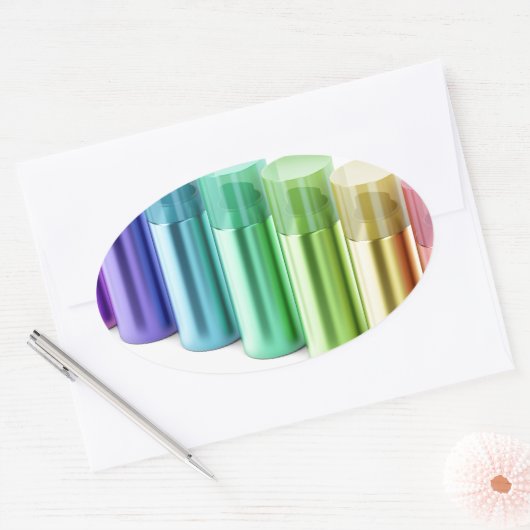 エアゾールカラフルスプレー缶 楕円形シール (封筒)