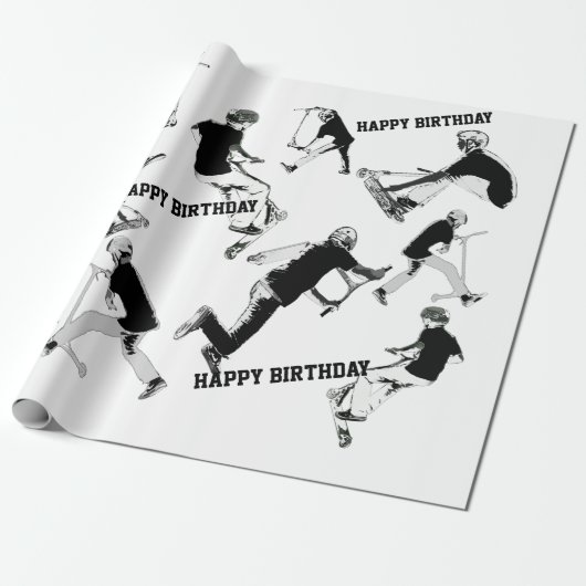 エアタイム！ – スクーターおもしろい ラッピングペーパー (アンロールド)