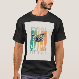 エアタクシー用EVTOLノスタルジックAAM UAM VTOL Tシャツ