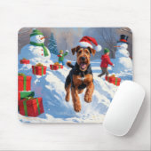 エアデイルのクリスマス　雪景色 マウスパッド (マウス)
