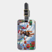 エアデイルのクリスマス　雪景色 ラゲッジタグ (正面縦)