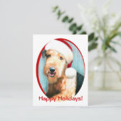 エアデイル・テリアのサンタ 招待状 (スタンド正面)