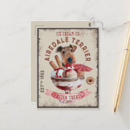 エアデールテリアアイスクリームトおもしろいロ凍っていート ポストカード