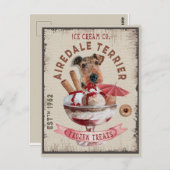 エアデールテリアアイスクリームトおもしろいロ凍っていート ポストカード (正面/裏面)