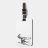 エアデールテリアエレガントドッグスケッチ ラゲッジタグ (正面縦)