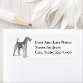 エアデールテリアエレガントドッグスケッチ ラベル (インサイチュ)