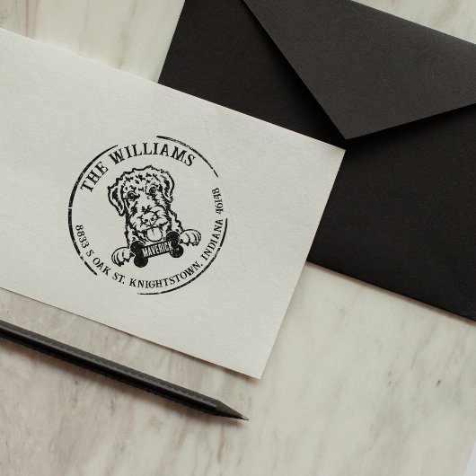 エアデールテリアカスタムーファミリー差出人住所 ラバースタンプ