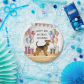 エアデールテリアキュートドッグパステルハッピーバースデー ペーパープレート (パーティー)