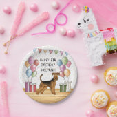 エアデールテリアキュートドッグパステルハッピーバースデー ペーパープレート (パーティー)